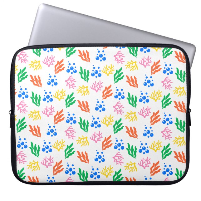 Under Sea Coral Seamless Mönster Laptop Fodral (Framsidan)