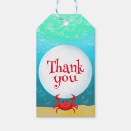 Under Sea Crab-Födelsedagsfesten Presentetikett