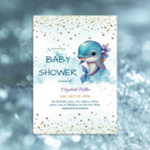 Under Sea Cute Dolphin Pojke Shower