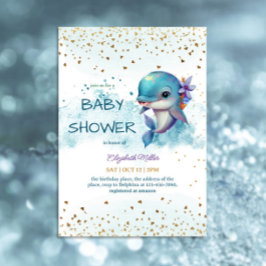 Under Sea Cute Dolphin Pojke Shower Inbjudningar