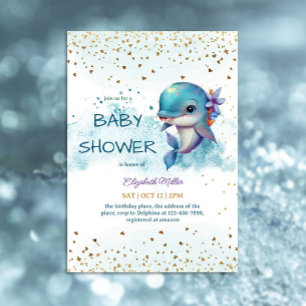 Under Sea Cute Dolphin Pojke Shower Inbjudningar