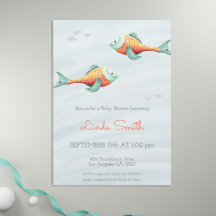 Under Sea Cute Fish Neutralt Twin Baby Shower