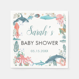 Under Sea Cute Ocean Animals Baby Shower OSA Pappersservett