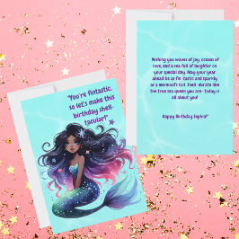 Under Sea Cute Sjöjungfru Birthday Greeting Card Kort