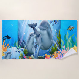 Under Sea Dolphin Beach Towel
