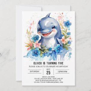 Under Sea Dolphin Delight Birthday Inbjudningar