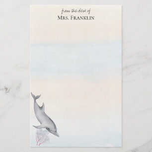Under Sea Dolphin Personlig 2 Brevpapper