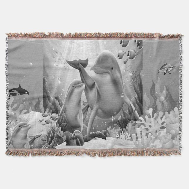 Under Sea Dolphin Throw Blanket Filt (Skapare uppladdad)