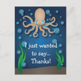 Under Sea Ecru Octopus Tack Postcard Vykort