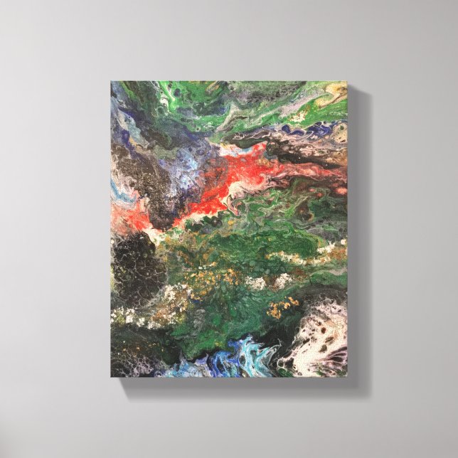 Under Sea Fairy-seriens målning i grönt Canvastryck (Framsida)