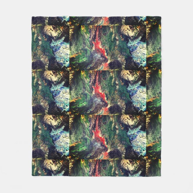 Under Sea Fairy-seriens målning i grönt Fleecefilt (Framsidan)