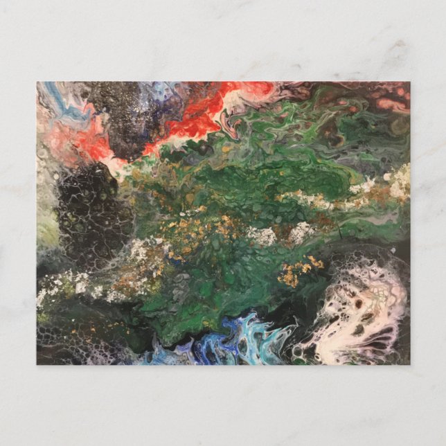 Under Sea Fairy-seriens målning i grönt Vykort (Framsida)