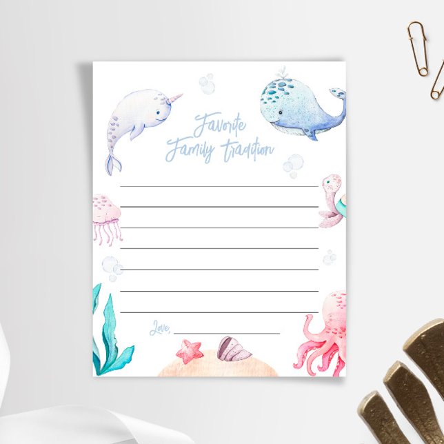 Under Sea Family Traditions Baby Shower Card (Skapare uppladdad)