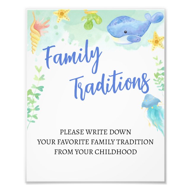 Under Sea Favorite Family Traditions -signalen Fototryck (Framsidan)