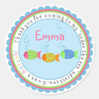 Under Sea Fish Stickers Runt Klistermärke
