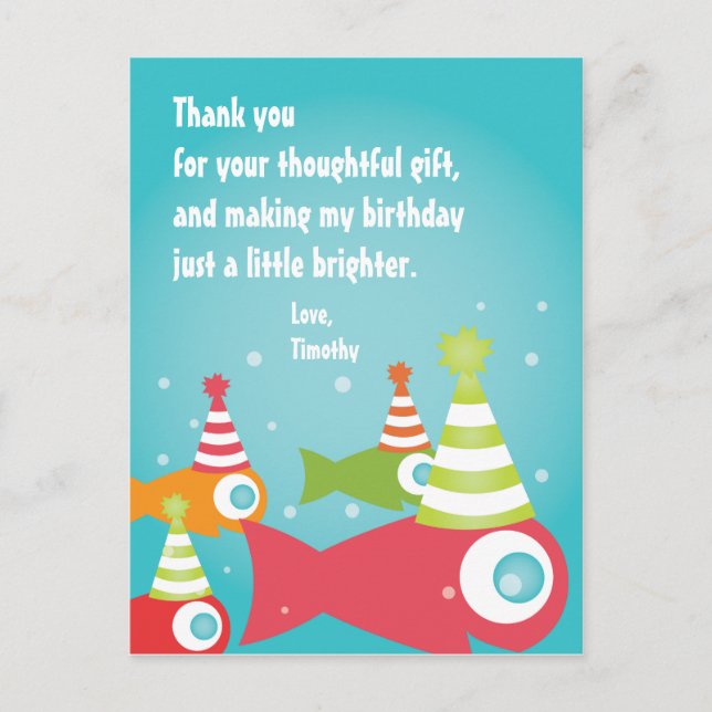 Under Sea Fish Tack Post Card Vykort (Framsida)