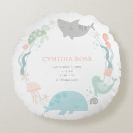 Under Sea Flicka Keepsak Nursery Rund Kudde