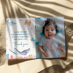 Under Sea Födelsedagsfest - tackkort Inbjudningar