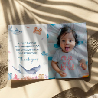 Under Sea Födelsedagsfest - tackkort Inbjudningar