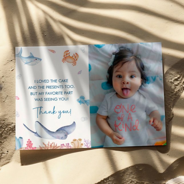 Under Sea Födelsedagsfest - tackkort Inbjudningar (Skapare uppladdad)