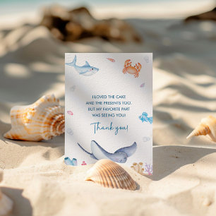 Under Sea Födelsedagsfest - tackkort Inbjudningar