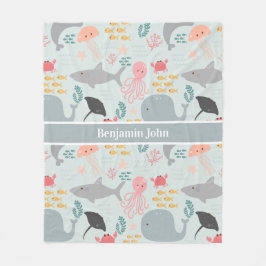 Under Sea Friends Mönster Fleece Blanket