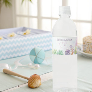 Under Sea Girl Baby Shower Flaska-etiketten Vattenflaska Etikett