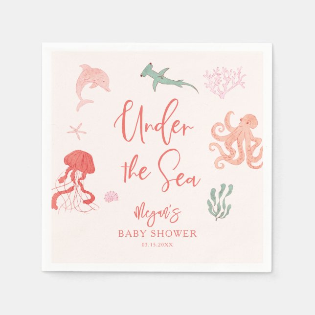 Under Sea Girl Baby Shower Pappersservett (Framsidan)