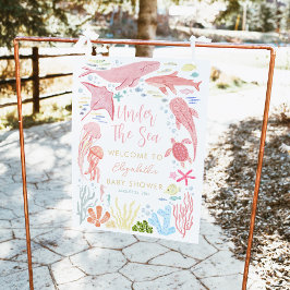 Under Sea Girl Baby Shower Välkomstskylt Poster