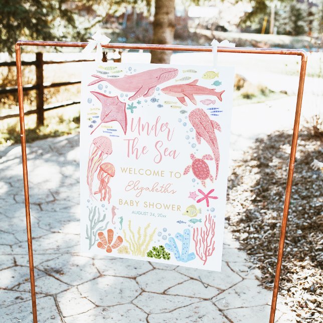 Under Sea Girl Baby Shower Välkomstskylt Poster (Skapare uppladdad)