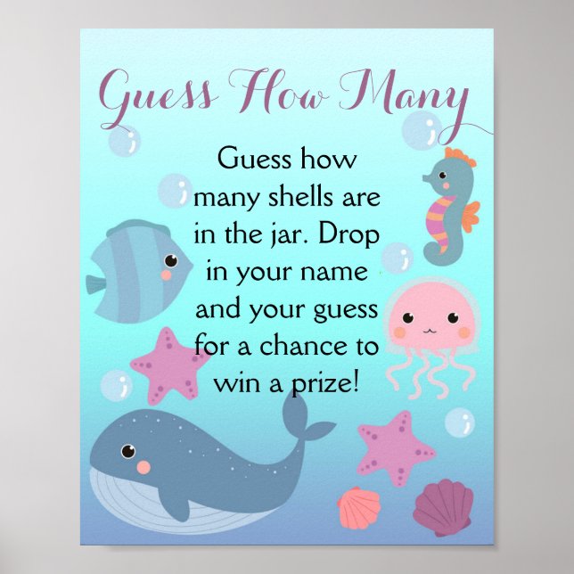Under Sea Girl Baby Shower vet du hur många matche Poster (Framsidan)