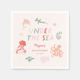 Under Sea Girl-Födelsedagsfesten Pappersservett