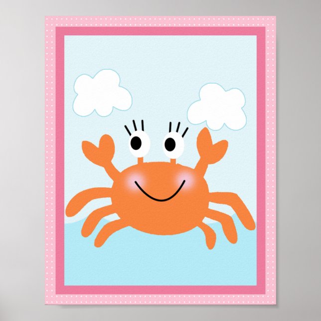 Under Sea/ Girl /Sjöliv/Rosa Art Poster (Framsidan)
