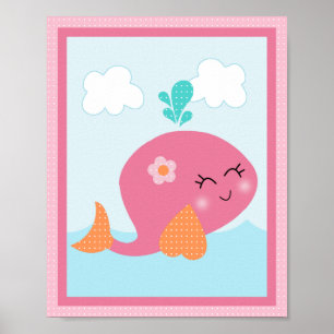 Under Sea/ Girl /Sjöliv/Rosa Art Poster