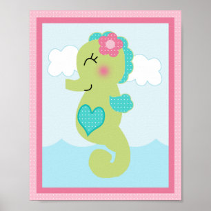 Under Sea/ Girl /Sjöliv/Rosa Art Poster