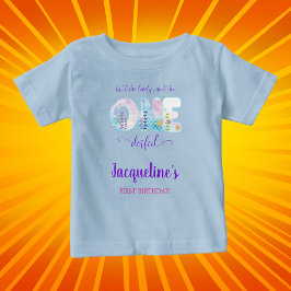 Under Sea Girls 1:a födelsedag Party Blue T Shirt