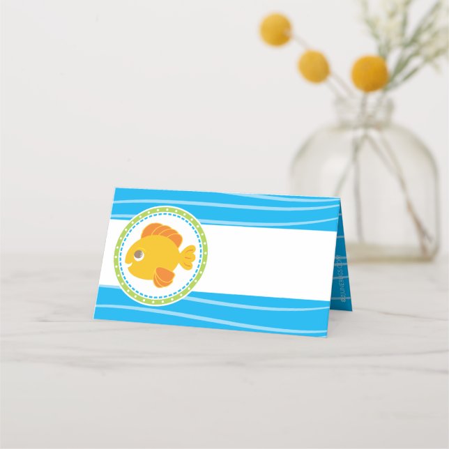 Under Sea Goldfish Birthday Placeringskort (Framsida)
