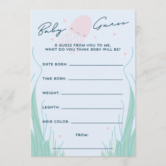 Under Sea Jellyfish Baby Gissa Inbjudningar