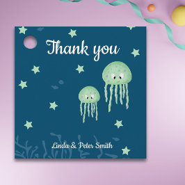 Under Sea Jellyfish Neutralt Tack Gåvor Etiketter