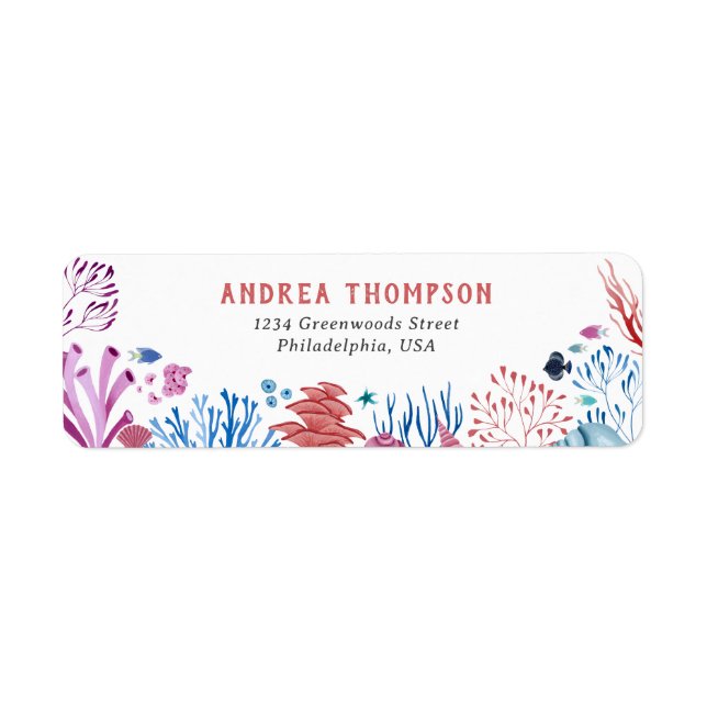 Under Sea Kids-Returadressen Returadress Etikett (Framsidan)