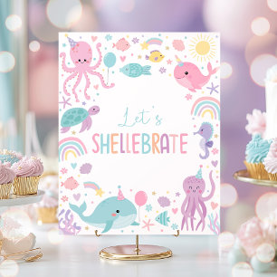 Under Sea Låt oss Shellebrate-Födelsedagsfesten Poster