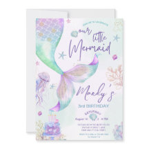 Under Sea Lila Teal Little Sjöjungfru Birthday