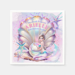 Under Sea Lila & Teal Sjöjungfru Birthday Bash Pappersservett