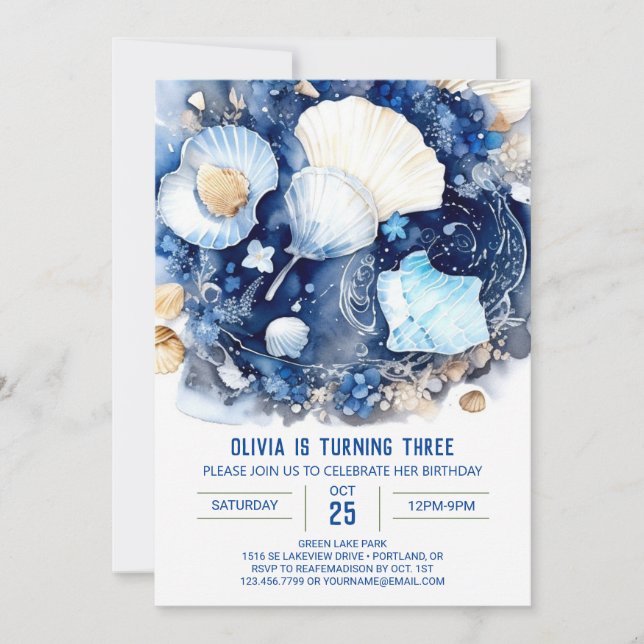 Under Sea Magic Boy Birthday Inbjudningar (Framsida)