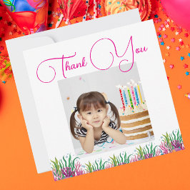 Under Sea Magic Sjöjungfru Girl Photo Birthday Tack Kort