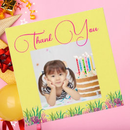 Under Sea Magic Sjöjungfru Girl Photo Birthday Tack Kort