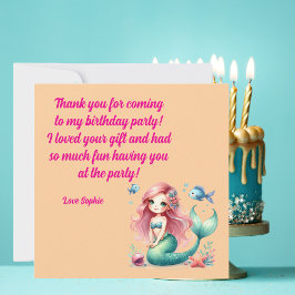 Under Sea Magic Sjöjungfru Girl Photo Birthday Tack Kort