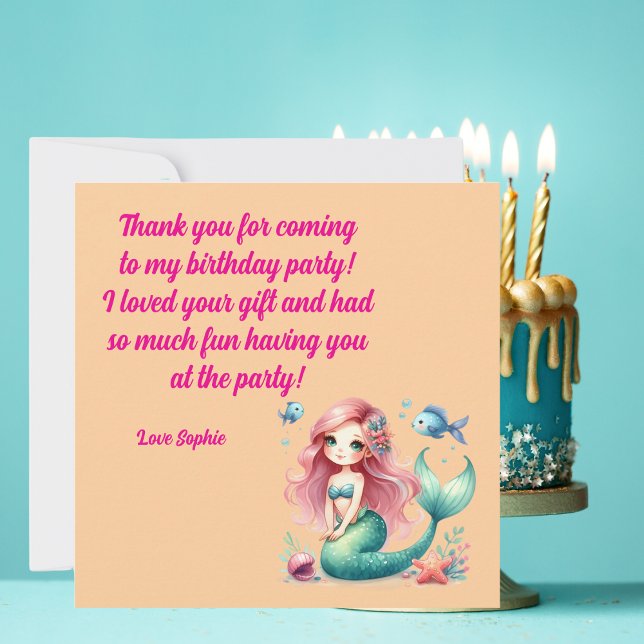 Under Sea Magic Sjöjungfru Girl Photo Birthday Tack Kort (Skapare uppladdad)