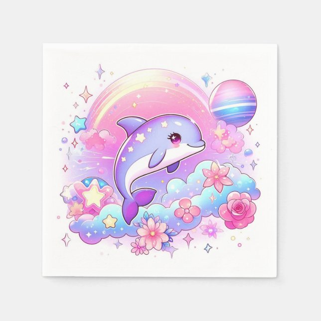 Under Sea Majestic Dolphin Baby Shower Pappersservett (Framsidan)