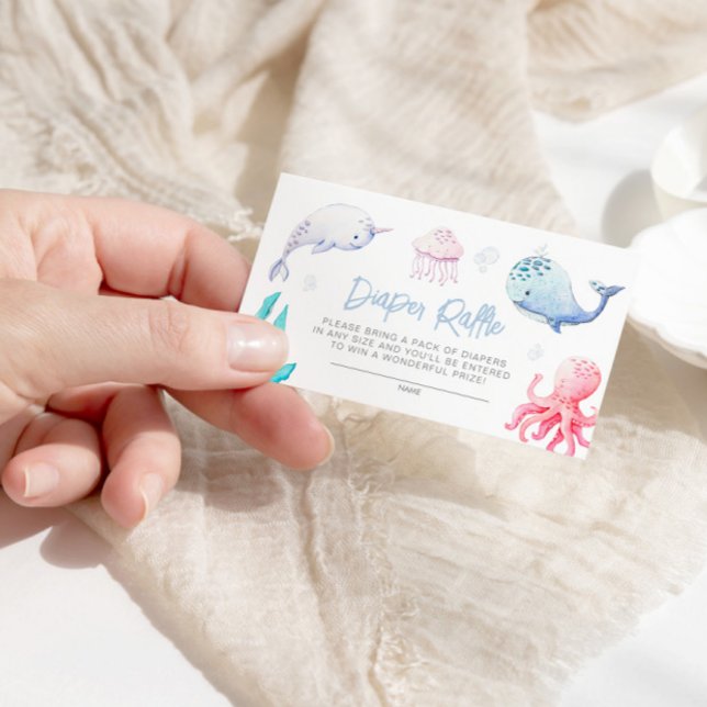 Under Sea Nautical Baby Shower Diaper Raffle Tilläggskort (Skapare uppladdad)